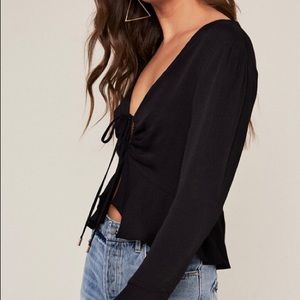 AFRM Scarlett Ruffle Sleeve Shirred Top